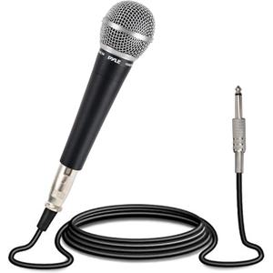 Pyle Microphone, Dynamic Cardioid, XLR Cable Included, Unidirectional, Rugged Construction, Builtin Pop Filter, Perfect for Stage & Studio, High Gain, UltraWide Frequency Response, 15ft Cable
