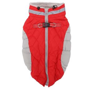 Haofy Dog Winter Coat, Reflective Strip Zipper Windproof Warm Jacket for Small Medium Large Dogs, with Built in Safety Belt for Cold Weather (M