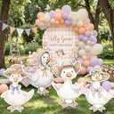 Honoson 4 Pcs Large 21" x 30" One Silly Goose Birthday Cardboard Cutouts Silly Goose Baby Shower Backdrop One Birthday Party Decorations for Lawn Yard Signs Party Supplies Photo Booth Props, 21.65 x 29.53 inches