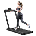 SP37522BK 2-in-1 Electric Motorized Folding Treadmill with Dual Display, Black