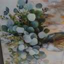 Eucalyptus Flower Glass Vase Canvas Wall Art Sage Green Canvas With Mason Jar Plants Wall Decor Farmhouse Vintage Green Plants Poster Print Artwork for Bathroom Living room Bedroom Home Decoration (24L" x 16W")