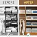 Linen Closet Organizers And Storage, 6 Pack Closet Storage Bins Linen Closet Baskets for Closet Organization Foldable Closet Organizer Bins with Clear Window For Organizing Clothing, Jeans, Shelves