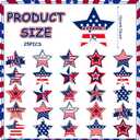 25 Pieces Patriotic Star Refrigerator Magnets Set 4th of July Garage Magnets Independence Day Stars Stripes Magnet Decals for Independence Day Mailbox Car Kitchen Metal Door Cabinets