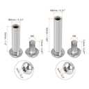uxcell Screw Post Fit for 8mm Hole Dia. Female 33mm 42mm Binding Bolts, Total 20 Sets