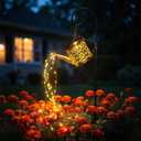 Solar Garden Lights Outdoor Decoration, Metal Solar Watering Can Lights Outdoor Waterproof, Small Patio Light Yard Lawn Pathway Decor, Gardening Gifts for Women Mom Grandma