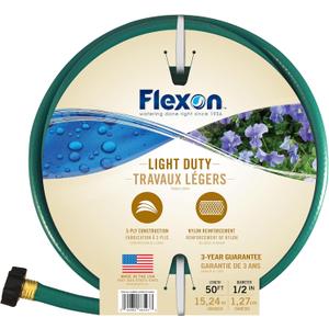 Flexon 1/2-Inch by 50-Foot Reinforced Garden Hose FR1250,Green
