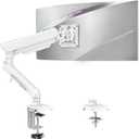 Single Monitor Mount for 13-32 inch Screen, Gas Spring Arm, Gaming & Home Office Use, VESA 75x75mm & 100x100mm, Freelift Pro White