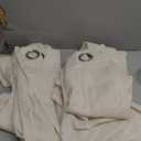 NICETOWN Natural Linen Curtains 84 inch Long 2 Panels Set, Grommet Top Thick Linen Burlap Semi Sheer Vertical Drapes Privacy Assured with Light Filtering for Bedroom/Living Room, W55 x L84