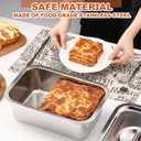 2 Pack 4 Inch Extra Deep Lasagna Baking Pan with Lid, 11"x14.2" 7.4qt & 8.6"x12.5" 4qt Rectangular Large Stainless Steel Nonstick Lasagna Roasting Pans Set Deep Baking Dish Set for Oven