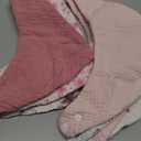 Yoofoss Muslin Baby Bibs 10 Pack 100% Organic Cotton 6-Layer Soft Absorbent Drool Bandana Baby Bibs for Drooling and Teething for Boys and Girls, Pink Flower