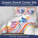 Jay Franco Duvet Cover Set 3 Piece Comforter Cover and Sham Set, Super Soft Cozy Kids Bedding (Insert Not Included) White - Lilo and Stitch, Queen