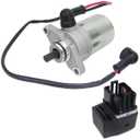 Starter Motor & Relay for Polaris Outlaw 50 2008-2019| Predator 50 2007, 0453848 0454691 0454951 18643 18644 410-54058 SMU0273 SMU0284 57-2732 495774 PA-108