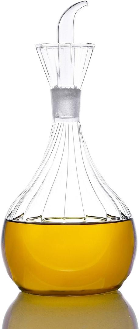 13 ounce/380 ml Olive Oil and Vinegar Dispenser Glass Cruet Decanter for Kitchen,Lab glassware seal handicraft Keeps Oil Fresh Longer,Soap Dispenser Bottle No Funnel Needed