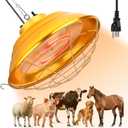 FHTONGE Waterproof Explosionproof Chicken Coop Heater Lamp, 300W/600W Adjustable Hanging Aluminum Livestock Heat Lamp, Halogen Heated Light for Reptile Poultry Brooder Outdoor Rabbit Dog Whelping Box