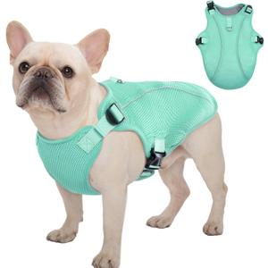 Kuoser Dog Cooling Vest, Puppy Cooling Coat,Breathable Cool Coat for Medium Dogs, Pet Jackets Reflective Summer Essentials Green M (M (Chest Girth:20.5''))