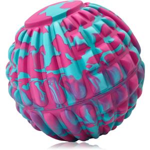 Deep Tissue Massage Ball for Exercise & Recovery - SGS Certification - Targets Back, Shoulder, Legs&Feet - Relieves Muscle Knots, Joint Pain&Tightness, Pressure Point Therapy- Myofascial Release Ball (1-Pack | 5.1-inch, Blue&pink)