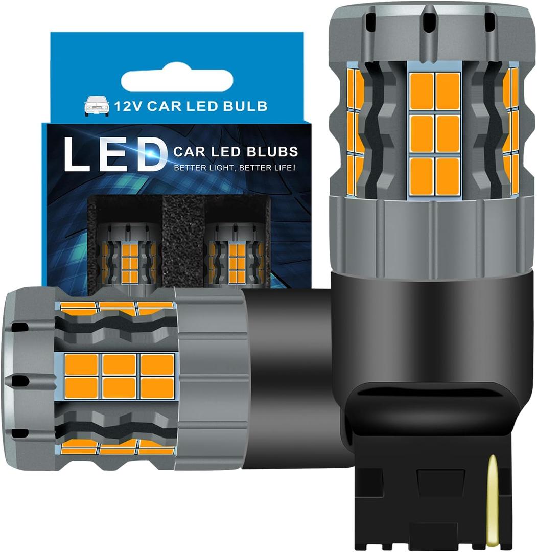 Zyvirexa 7440 LED Turn Signal Bulbs Compatible For Nissan Maxima 2002/2003 (Front/Rear) & 2009-2019 (Rear), Amber Yellow, Plug and Play, Pack Of 2