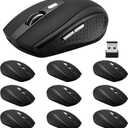 Guiheng 2.4Ghz Wireless Mouse - 6 Button, Nano Receiver for Laptop, PC, Chromebook, Notebook, Office - 10 Pack