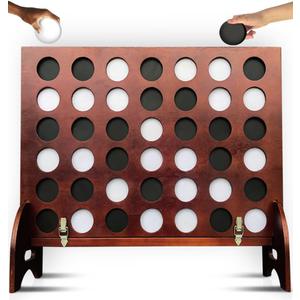 Swooc Games - Giant Four in a Row (All Weather) with Carrying Case & 60% Quieter Design - Giant Connect Game Outdoor for Adults and Family - 4 in a Row Life Size Yard Games for Kids and Adults, 3ft x 2ft