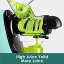 Fretta Juicer Machines Vegetable and Fruit, Cold Press Juicer w/ 3'' Feed Chute,Masticating for High Juice Yield, Unclogging Reverse Function,BPA-Free,200W Quiet Motor