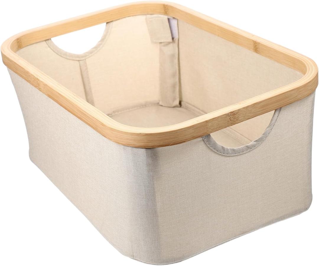 Collapsible Laundry Basket Utility Tote for Dirty Clothes Storage Modern Design for Bedroom Living Lightweight Practical Sundries Organizer (Beige)