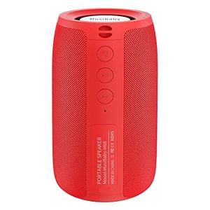 Musibaby Bluetooth Speaker, Wireless,Outdoor, Waterproof,Portable Speaker,Dual Pairing, Bluetooth 5.0,Loud Stereo,Booming Bass,24H Playtime for Home&Party,Gifts(Pure Red)
