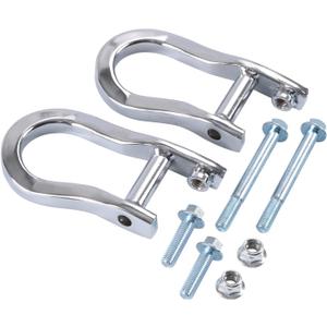Front Recovery Tow Hooks Replacement for 2007-2019 Chevy Silverado GMC Sierra 1500 in Chrome Replace 84072462