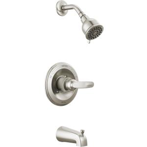 Delta Foundations 13 Series 2-Spray Bathtub and Shower Faucet Set, Brushed Nickel Shower Head and Handle Set, Valve Trim Kit, Stainless BT13410-SS (Valve Not Included) Tub/Shower Faucet