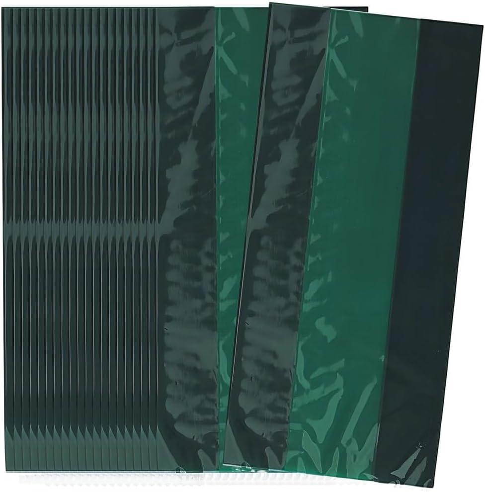 2 x Forest Green Cellophane Party Favor Plastic Bags - 11.5" x 5" (30 Ct) - Perfect for Gifts, Candy, Treats, 30 Count
