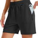 TACVASEN Women's 5" Hiking Shorts Quick Dry UPF 50+ Lightweight Athletic Shorts with Pockets Golf Casual Workout Summer (Black, M)