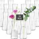 Glasseam Glass Bud Vases for Centerpieces: Clear Flower Vase Set of 24 Modern Small Vases for Flowers Minimalist Cute Decorative Vases for Decor Wedding Table Dining Room Decoration
