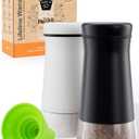 HOME EC Original Salt and Pepper Shakers Set with Adjustable Pour Holes - Black and White Salt Shaker and Pepper Shaker - Farmhouse Spice dispenser for salts, Ground peppercorn and spices (2pk)