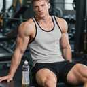 Men's Workout Tank Top Casual Soft Sleeveless Gym Muscle Shirts Bodybuilding Tee (XXL)