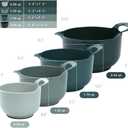 BoxedHome 4 Pack Nesting Mixing Bowl with Pour Spout and Handle, BPA free Microwave & Dishwasher Safe(Green, 4 Pack with Handle)