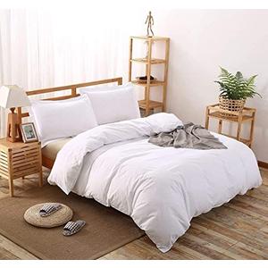 Premium Quality 120x98 Oversized King Size White Solid Duvet Cover Set Zipper Closure & Corner Ties Easy Fit,Breathable 800-TC Ultra Soft Pillow Sham 2pc 100% Soft Egyptian Cotton