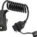 5ft 7 Way Round to 4 Way Pin Flat Trailer Connector Adapter Coiled Wiring Cable, 7 Pin Round to 4 Pin Flat Trailer Wiring Adapter Extension Harness for Truck RV Trailer 60inch