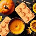 2 Pcs Pumpkin Silicone Chocolate Mold 3D Fall Halloween Chocolate Molds Thanksgiving Cake Pan Autumn Harvest Theme Candy Baking Soap Candle Molds for Home Party Decor