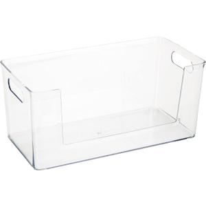 Simplify Rectangular Kitchen Cabinet & Pantry | Fridge Storage | Bathroom | Office Tote | Super Clear Open Front Organizer Bin, Large