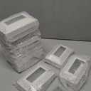 Tandefio 12 Pcs 3.5" x 3.5" Post Sleeve Base Cover Post Skirt Metal White Porch Column Wrap for Wood Hand and Stair Rails Wood Fence Deck Cable Railing Baluster (Internal Size 3.5" x 3.5")