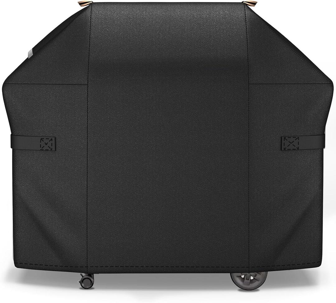 KINGLY Heavy Duty 58 Inch Grill Cover for Weber Genesis 300 & Genesis II 300 Series,600D Waterproof Fade Resistant BBQ Gas Grill Cover for Outdoor Grill with Straps,Compared to Weber 7130