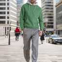 Wielsscca Mens Hoodies Pullover Color Block Fleece Long Sleeve Sweatshirt Tops with Pocket (S)
