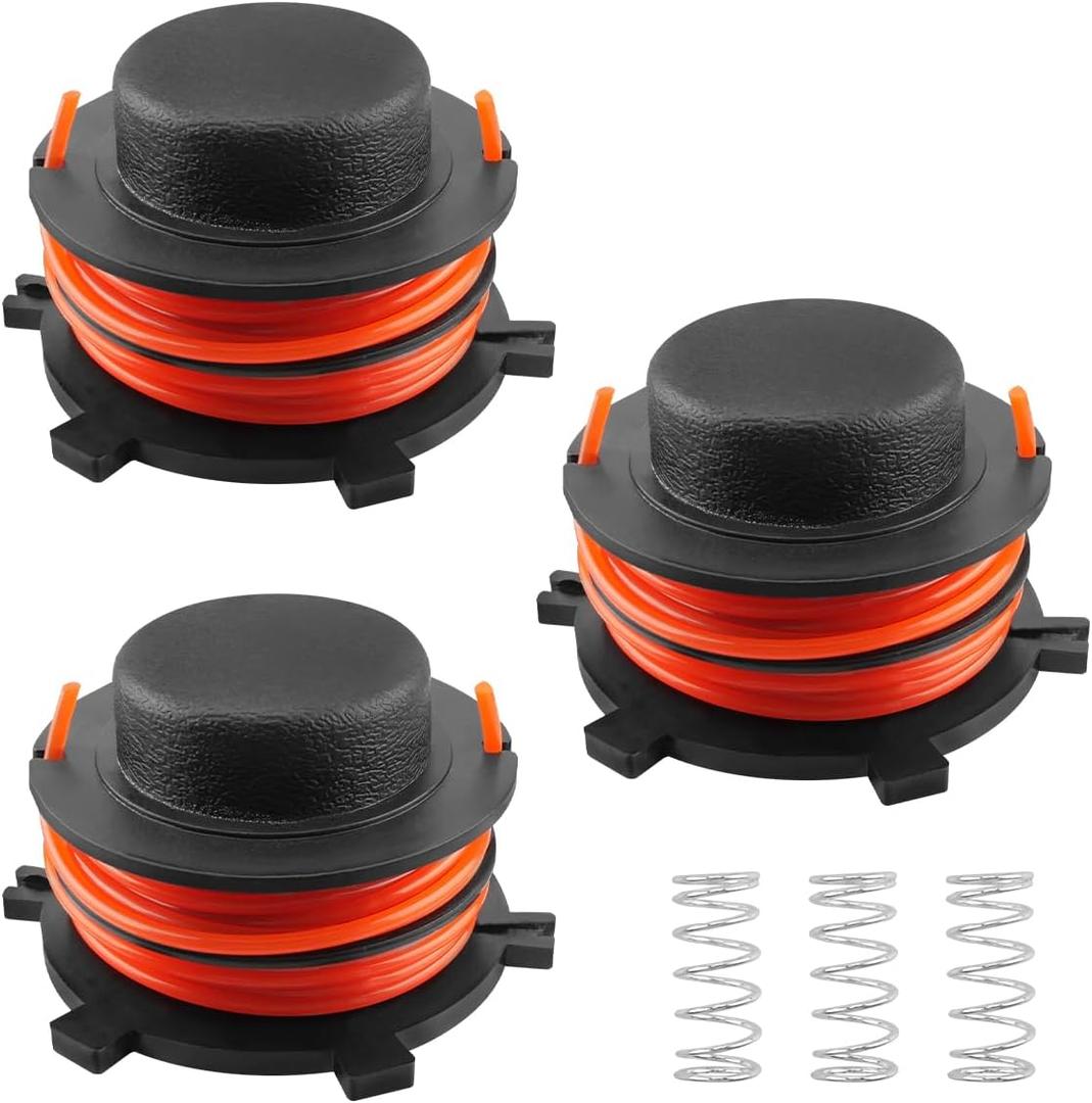 Prewound Replacement Spool with Spring Fit for Stihl FS44 FS55 FS55R FS56 FS70 FS70R FS76 FS80 FS80R FS83 FS87 FS87R FS90 FS91 FS91R FS94 FS94R FS120 String Weed Eater Head Part,3PCS