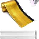 Gold Heat Wrap 1-1/4" I.D.x 10FT Heat Shroud Shield for Fuel Line, Wire Sleeving, with 10PCS Stainless Steel(304) Cable Ties