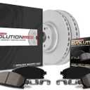 PowerStop Front Brake Kit For Acura ILX 2014-15 |Honda Accord 2003-12 |Civic 2013-21 |CR-V 2002-04 |CR-Z 2016 - Fully-Coated Disc Rotors with Z17 Ceramic Brake Pads Replacement, CRK1043