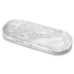 Decorative Bowl for Home, Natural Marble Key Bowl, Dough Decor Tray Bowl for Kitchen Counter (White)