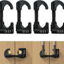 4 PACK Cabinet Locks Baby Proofing Child Proof Cabinet Lock with Combination Sliding Cabinet Door Locks Adjustable U Shaped Drawers Cupboard Locks Baby Safety Cabinet Latches for Knob Handle (Black)