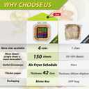 Air Fryer Liners 10 Inch, Square Airfryer Liners Large Air Fryer Parchment Paper Liners, Non-stick Air Fryer Disposable Paper Liners Oil Resistant, Waterproof for Baking Roasting, 150PCS