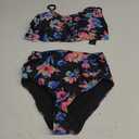 Tempt Me High Waisted Bikini Two Piece Swimsuits Tummy Control Bathing Suit Ruffle Ruched Swimwear (Small, Colorful Floral)