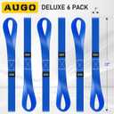 2 x Soft Loop Tie Down Straps - 1,500 Load Capacity & 4,500 Lbs Breaking Strength - 6 Pack - Loops for Securing ATV, UTV, Motorcycles, Scooters, Dirt Bikes, Lawn & Garden Equipment - by AUGO (Blue)