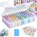 Diamond Painting Storage Containers - 1 Pack 60 Grids Bead Organizer and Labels, Diamond Art Storage Accessories